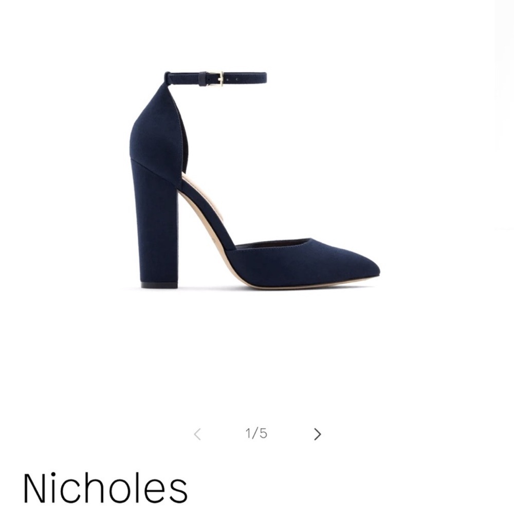 Aldo Nicholes Navy Blue Heels Size 8.5 - Picture 2 of 5